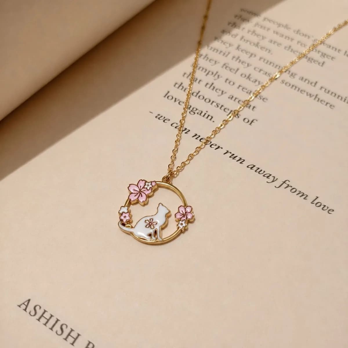 Sakura Cat Necklace